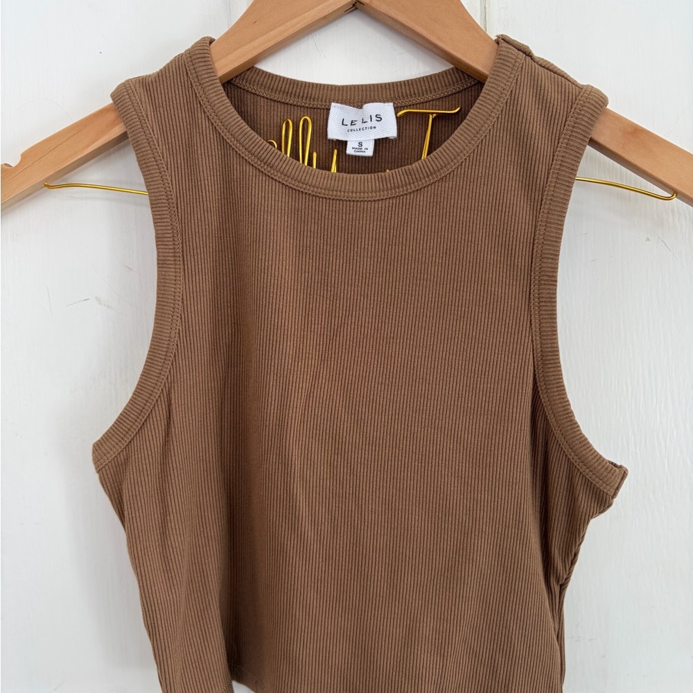 Le Lis Tan Ribbed Tank Top